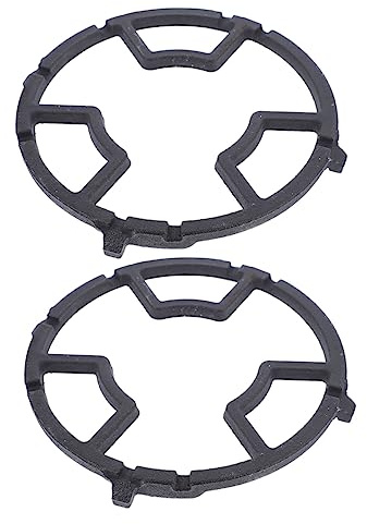 Cast Iron Wok Ring for Gas Stove Burner 2pcs Black | Heat Resistant Design, Energy Saving Support, Wok Accessories for Hob Use