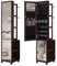 Hzuaneri Schmuckschrank, Spiegelschrank, stehender Schmuck-Organizer mit 1 Kleiderständer, 3-stufige Ablageflächen mit 4 Kleiderhaken, Braun JC17019B