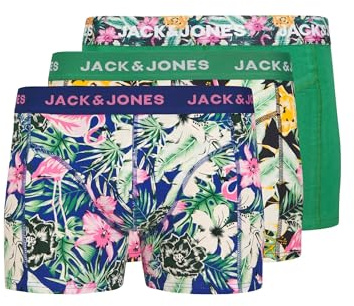 JACK & JONES Herren Jacfred Flamingo Trunks 3 Pack Sn, Dark Navy, m (3er Pack)