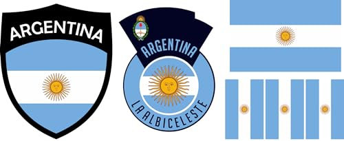 Argentina - 6 piezas para planchar con escudo de armas, 6 unidades, diseño de camiseta