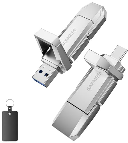 GARMESE 64GB USB C SSD Flash Drive, USB 3.2, 450MB/s, 2-in-1 Dual Port | Solid State Thumb Drive Type-A + Type-C Flash Drive Memory Stick Data Storage for iPhone 17/16/15/Android Phone/Windows/Mac