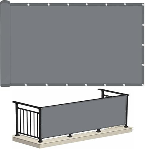 IMSGVIFO Sonnensegel Wasserdicht 1x3m, UV-Schutz Sonnensegel mit Ösen, Sonnenschutz und Wetterschutz Markisenstoff, Sonnenschirm Segel für Terrassendach Balkon Wintergarten Schwimmbad, Dunkelgrau