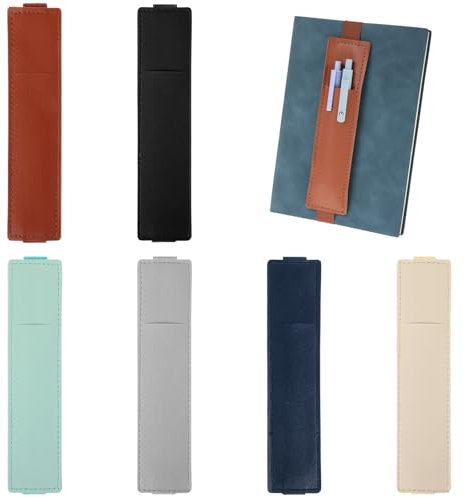 Tragbare Elastische Stiftschlaufe Stiftetasche, Stifthalter Notizbuch, Pu-Leder Stifthüllen Mit Gummiband, 6 Stück Wiederverwendbare Buch Pen Loop Für Notizbücher, Bücher, Planer, Ordner, Bücher