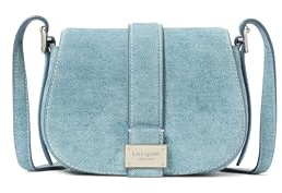 kate spade new york Damen Nouveau Textured Leather Saddle Crossbody Mini-Satteltasche, Denim Blue Multi