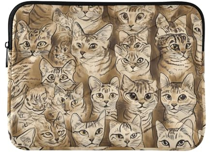 Laptop Sleeve Case 15-16 Inch Water Resistant Laptop Carrying Case with Zipper Sweet Chartreuxcats White Computer Case for Work Journey