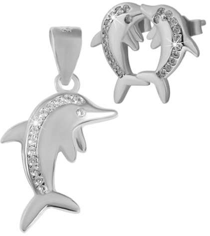 Akzent 925 Sterling Silber Schmuckset für Damen, Hochwertig & Hautverträglich