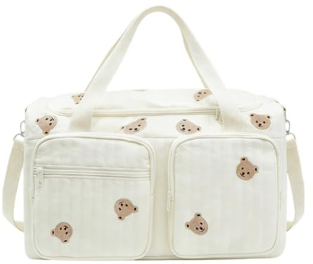 Wapasezyar Große Wickeltaschen Kliniktasche Geburt 48 × 22 × 26 cm, Vielseitige Wickeltasche für Mütter, Puffy Baumwolle Reisetasche Cute Tragetasche Babytasche