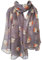 GlamLondon Damen-Schal mit Aquarell-Motiv Rotkehlchen, Weihnachtsschal Gr. 90, grau