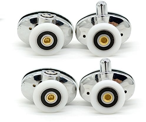Set di 4 Ruote Ovali Singole per lo Scorrimento dell'Anta della Doccia, 23 mm