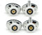 Juego de 4 rodillos para puerta de ducha, individuales, de forma oval, de 23 mm