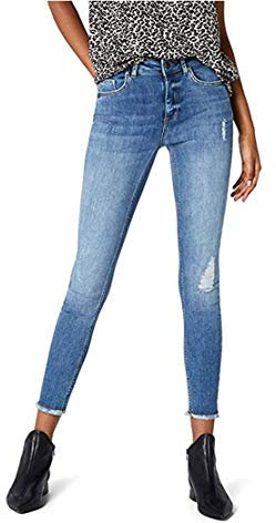 ONLY Damen Onlblush Mid Sk ANK Raw Rea333noos Jeans, Light Blue Denim, M / 30L EU