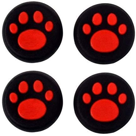 Silikon-Thumbstick-Kappe für PS4 PS3 Xbox One PS2 Xbox 360 Gamecontroller Red Cat Dog Paw 4PCS
