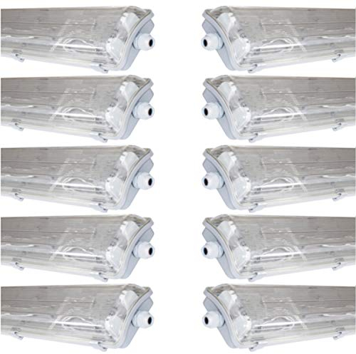 pureled SET 10x LED Feuchtraumleuchte Wannenleuchte IP65 20x T8 LED 60cm 9W 4000K G13 Bürolampe (10x neutralweiß)