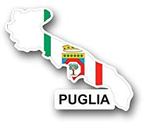 Akachafactory Sticker Aufkleber Flagge Fahne Italien Italia Karte Land Staat apulien Puglia