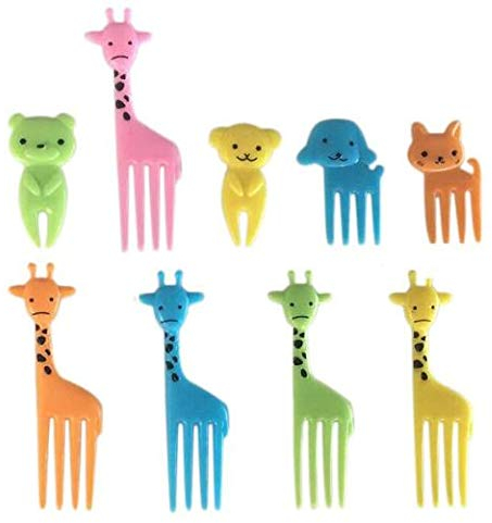 10-Pcs Bento Food Pick Fork, Animals Food Fruit Picks and Forks Bento Box Lunch Box Decor