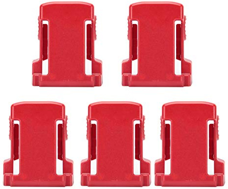 Sutinna 5Pcs Battery Buckle Holder, Battery Holder Case Box,Accessory for Milwaukee M18 Series Lithium Battery Red