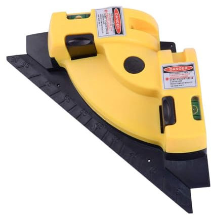 Meichoon Right Angle 90 Degree Tiling & Perpendicular Laser Level Line Projection Square Level Laser with Two Suction Cups for Flooring Installation DN01