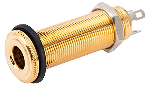 Musiclily Pro 1/4 Zoll E-Gitarre Bass Mono Klinkenbuchse 6,35mm Zylinder Eingang Ausgang Zylinder Jack Socket, Gold