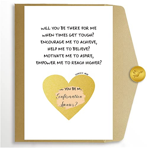 Carte à gratter Will You Be My Confirmation Sponsor, Carte de demande de sponsor de confirmation