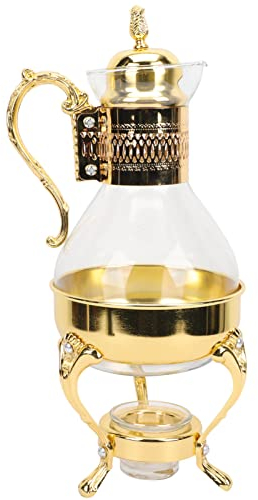 Glass Coffee Pot Glass Carafe: Heatable Teapot Golden Glass Coffee Kettle Glass Stove Top Tea Kettle Glass Water Pitcher