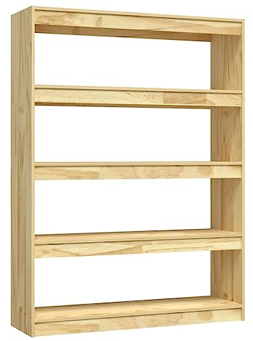 vidaXL Massivholz Kiefer Bücherregal Raumteiler Standregal Aktenregal Raumtrenner Regal Wandregal Büroregal Mehrzweckregal 100x30x135,5cm