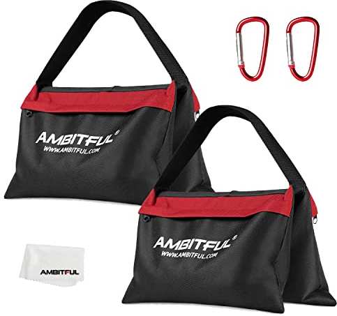AMBITFUL 2 x Heavy Duty Sand Bag Photography Studio Video Stage Film Sandbag Saddlebag for Light Stands Boom Arms Tripods Pack of 2