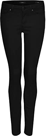 OPUS Damen Skinny | Skinny Jeans ELMA Black Low Rise mit Stretch-Anteil Black, 42 L32