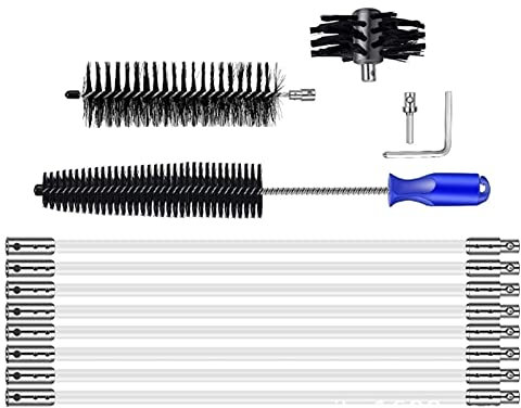 XUDONG Kit Canna per Canna Fumaria Rotante, Kit di Attrezzi per Pulizia Spazzante con Canne Flessibili in Nylon 6/8/10/12 per Canna Fumaria Stufa A Tubo Cappa Aspirante Kit Pulizia Camino