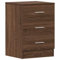 vidaXL Nachttisch mit Schubladen Nachtschrank Nachtkonsole Nachtkommode Schlafzimmer Schrank Kommode Braun Eichen-Optik 38x35x56cm Holzwerkstoff