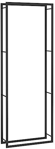vidaXL Brennholzregal, Kaminholzregal mit viel Stauraum, Kaminholzständer Witterungsbeständig, Feuerholzregal Brennholz Kaminholz Regal, Mattschwarz Stahl