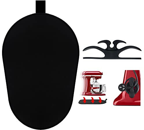 Sliding Mat for Kitchenaid Mixer with Cord Organizers, Mover Slider Mat Pad for 5-8 Qt Bowl Lift Stand Mixer, Kitchen Appliance Slider Mat Compatible with Professional 600 Stand Mixer