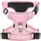 HEELE No Pull Dog Harness - Medium, Reflective, Adjustable with Front & Back Leash Attachments & Soft Padded Control Handle - Light Pink, M