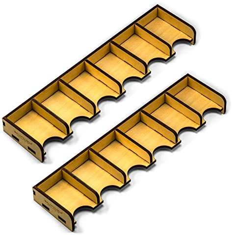 Waldfelsen 2 Spielkartenhalter aus Holz mit 6 Fächern für Karten in Größe 44 x 68 mm geeignet für Die Siedler (passend für Rohstoffkarten und Handelswaren)