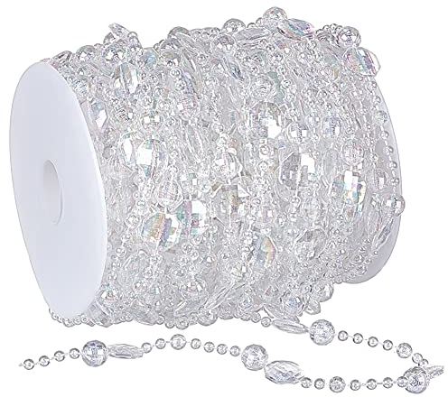 BENECREAT 66 Fuß / 20 Meter Acryl Kristall Blumenkette ab Perlenkette Dekoration Prism Kronleuchter Perlenkette Ist Geeignet Für Die Dekoration von Hochzeitsfeiern, DIY-Türvorhang-Dekoration