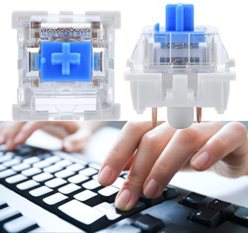 Tyenaza 10 Stück Tastaturschalter, Cherry MX Blue Switch Ersatz Mechanischer Tastaturschalter Plattenmontierter Blauer Schalter, Blue Switches Für NewGiant RGB-Serie