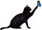 FeiliandaJJ Gartenstecker Katze und Schmetterling Schwarz Acryl Katze Gartenfigur zur Gartendekoration Gartenstecker Gartendeko für Hinterhöfe Gärten Rasen Outdoor Dekoration