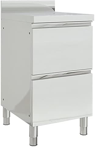 JUNZAI Armario de Cocina Comercial con 2 cajones, Muebles Cocina, Alacena Cocina, Mesa De Trabajo, Acero Inoxidable