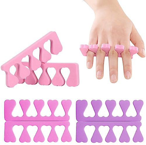 WeddHuis 6 Stück Pfirsichherz-Zehenteiler aus Baumwolle, Fingertrenner, Zehentrenner, Nagel- und Zehennageltrenner, geeignet für Nagelkunst, Pediküre, Schmiergel usw.