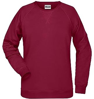 James & Nicholson Damen Raglan Sweatshirt - Sweatshirt aus Bio-Baumwolle mit leicht tailliertem Schnitt | Farbe: Wine | Grösse: XXL