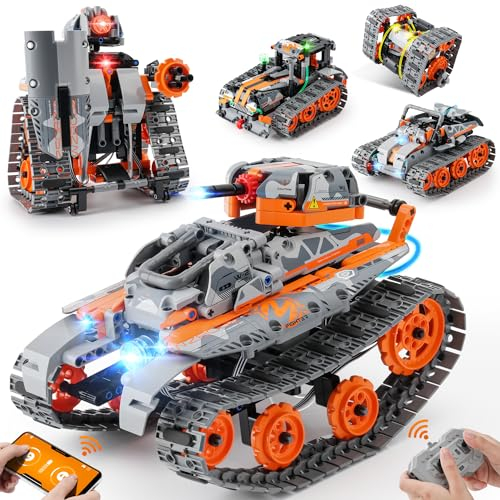 Sillbird Technic Ferngesteuert Bauspielzeug für Kinder, 5-in-1 RC Roboter Ferngesteuert & App mit LED-Licht, Kreative Geburtstagsgeschenk für Kinder/Jungen/Mädchen 8 9 10 12+ (554 Teile)