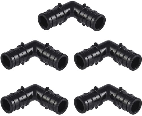 SharkBite 1/2 Poly Expansion 90 Grad Kupplung für PEX-A Rohr, 5 Stück Kunststoff Sanitärarmaturen Kunststoff Winkelkupplung für PEX-A Schläuche UA248A5