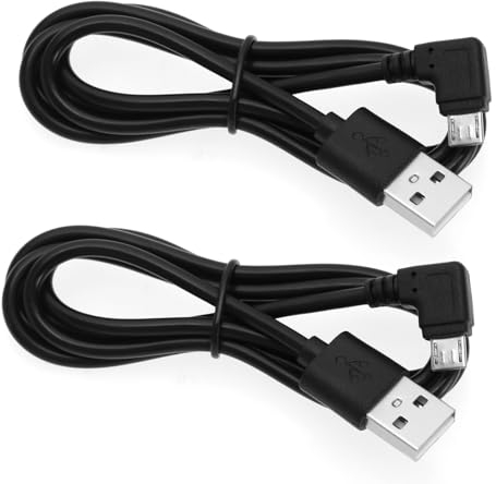 YINETTECH 2 Stück PVC Navigator Datenladekabel Laden Datenübertragung, Kompatibel mit Tom-Tom GO 40/50/500/5000/510/5100/60/600, 2,4 A, Schwarz