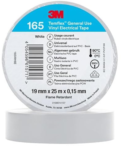 3M Isolierband, 165WH6E, Weiß, 19 mm x 25 m (7100184818) Marke