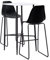 BaraSh 3-TLG. Bar-Set Kunststoff Schwarz Bartisch Mit Barhocker Set KüChentresen