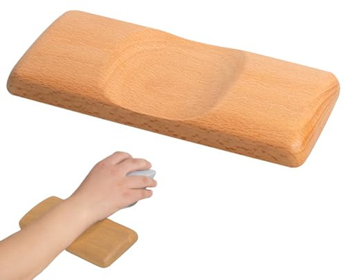 Wooden Mouse Wrist Rest, Ergonomic Wooden Mouse Wrist Rest, Walnut Wrist Rest, Non Slip Solid Wood Mouse Pad Wrist Guard for Computer Keyboard Mouse, Gam-ing Wooden Mouse Wrist Rest for Men Women
