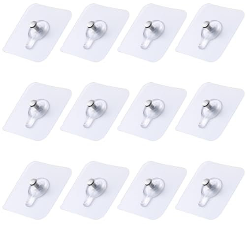 12 Pezzi Ganci Autoadesivi per Quadri, Trasparenti Appendi Quadri Senza Chiodi, Ganci per Quadri Muro, Chiodi Adesivi per Quadri Muro, Ganci Trasparenti Autoadesivi Multifunzione, Per Quadri, Foto