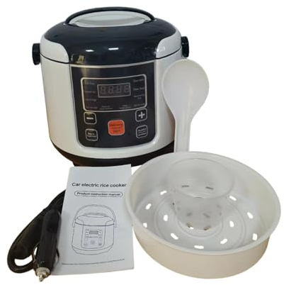 Colcolo Olla arrocera de Viaje, Olla arrocera eléctrica, Cocina rápida, Olla de Sopa de Viaje portátil, contenedor de Comida Multiuso de 2L, Olla arrocera, 24V para Troncales