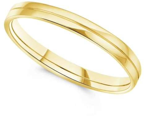 Tony Fein Goldring Bandring Partnerring 585 Gold Vergoldet Gestempelt Glänzend 14 Karat für Damen und Herren Made in taly