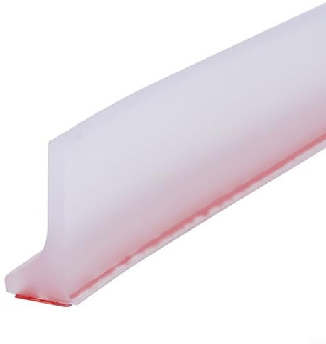 39Inch Wet Room Floor Barrier,Silicone Shower Door Threshold Dam,Bath Edging Trim Water Retaining Seal Strip,Self-Adhesive Water Stopper for Kitchen Sink(Transparent)