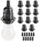 greate 12x E27 Fassung schwarz - Lampenfassung E27 schwarz 250V 60W - Lampensockel E27 aus Kunststoff - Sockel E27 Lampenfassung - E27 Sockel Fassung für Tischlampe, Stehlampe oder Deckenleuchte